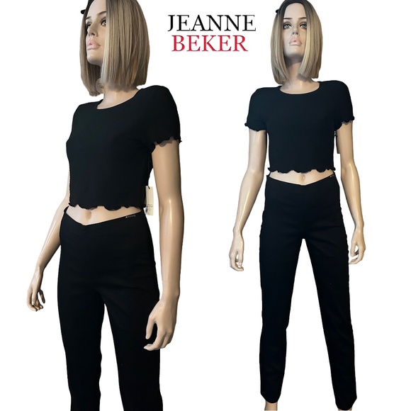 Jeanne Beker Bekky Jegging Skinny Jeans Pants Black with FREE Crop Top Add On - Picture 1 of 16